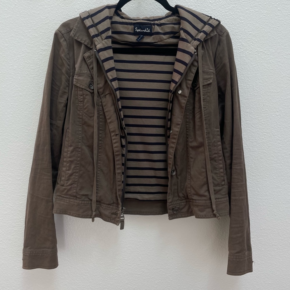 Lightweight Faded Green Jacket with hood